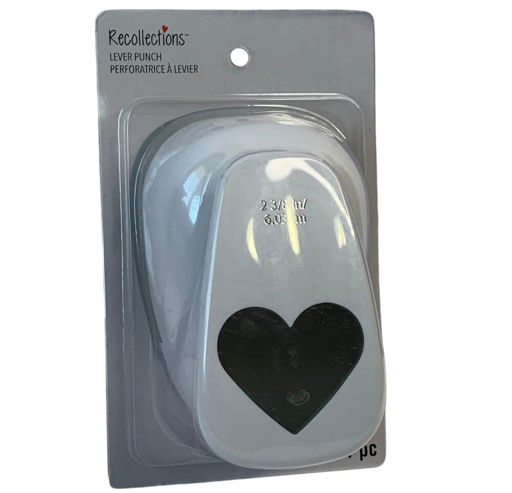 NWT Recollections Heart Lever Paper Punch 2 3/8" Large Scrapbooking Craft Tool